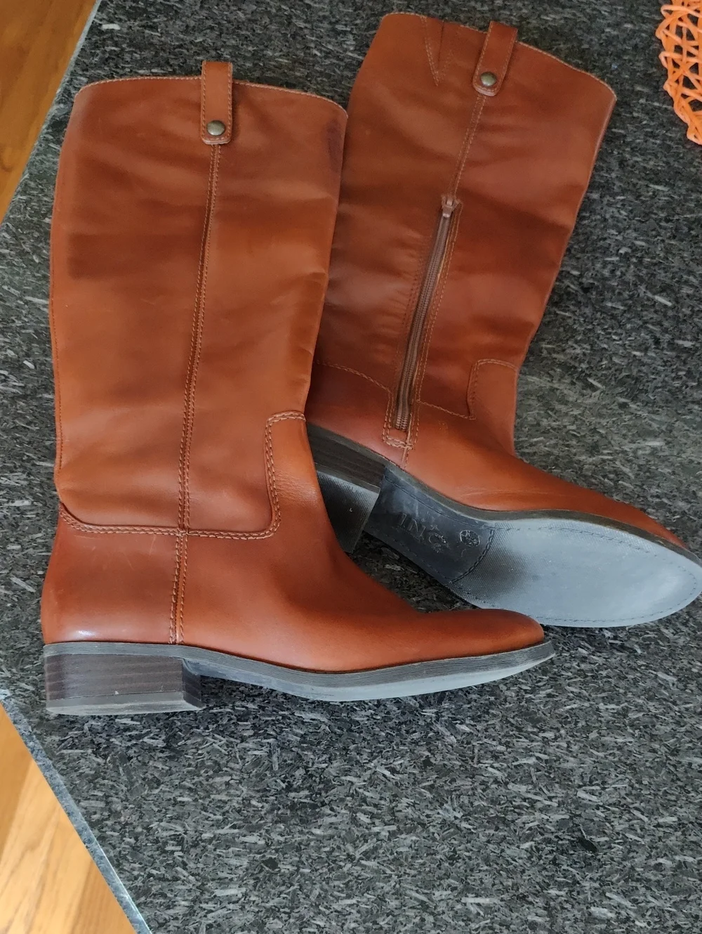 Women's Tall Leather Riding Boots - Cognac Brown